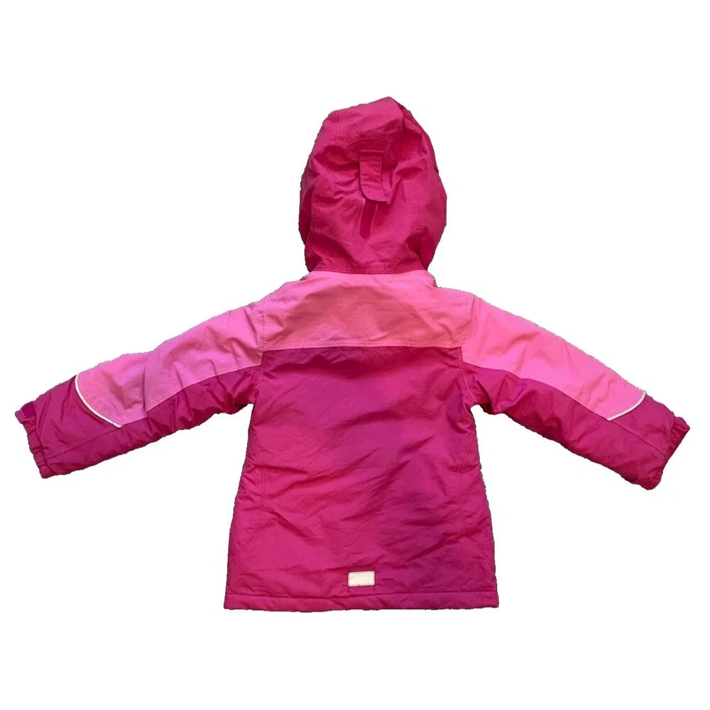 LANDS END Girls COAT Hooded PINK Squall Grow-A-Long Size S/4